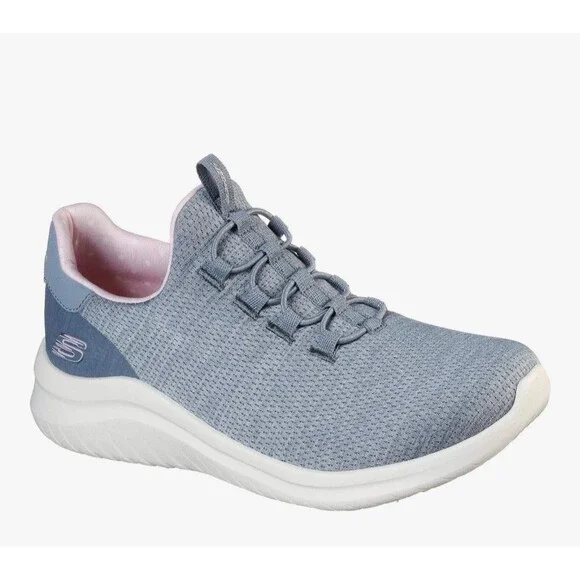 NWOB Skechers Ultra Flex 2.0 149185 Gray Pink Sz 8.5 Slip On Walking Shoes - Picture 1 of 11